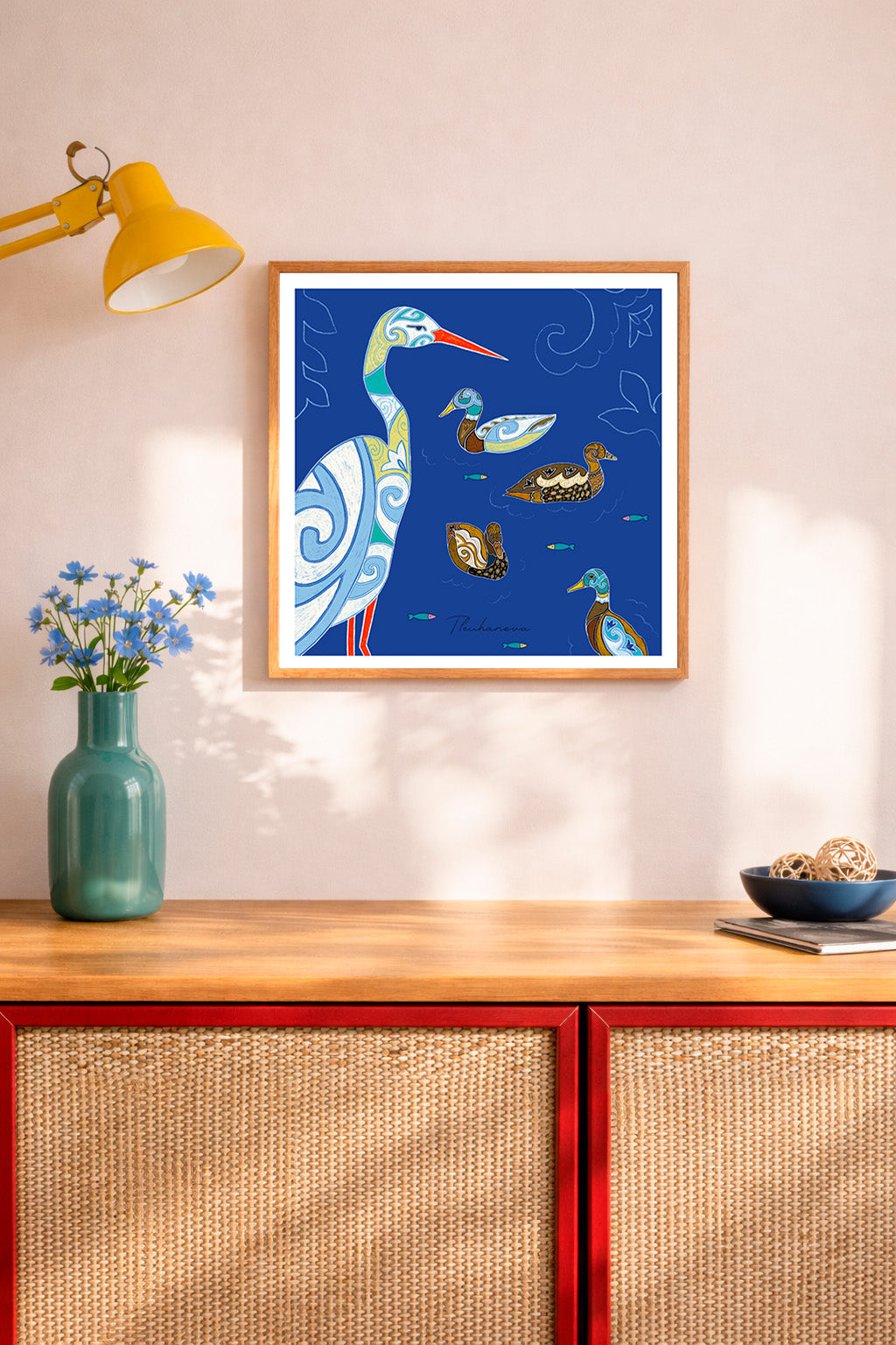 Storch und Enten