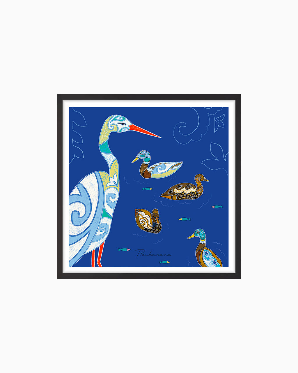 Storch und Enten