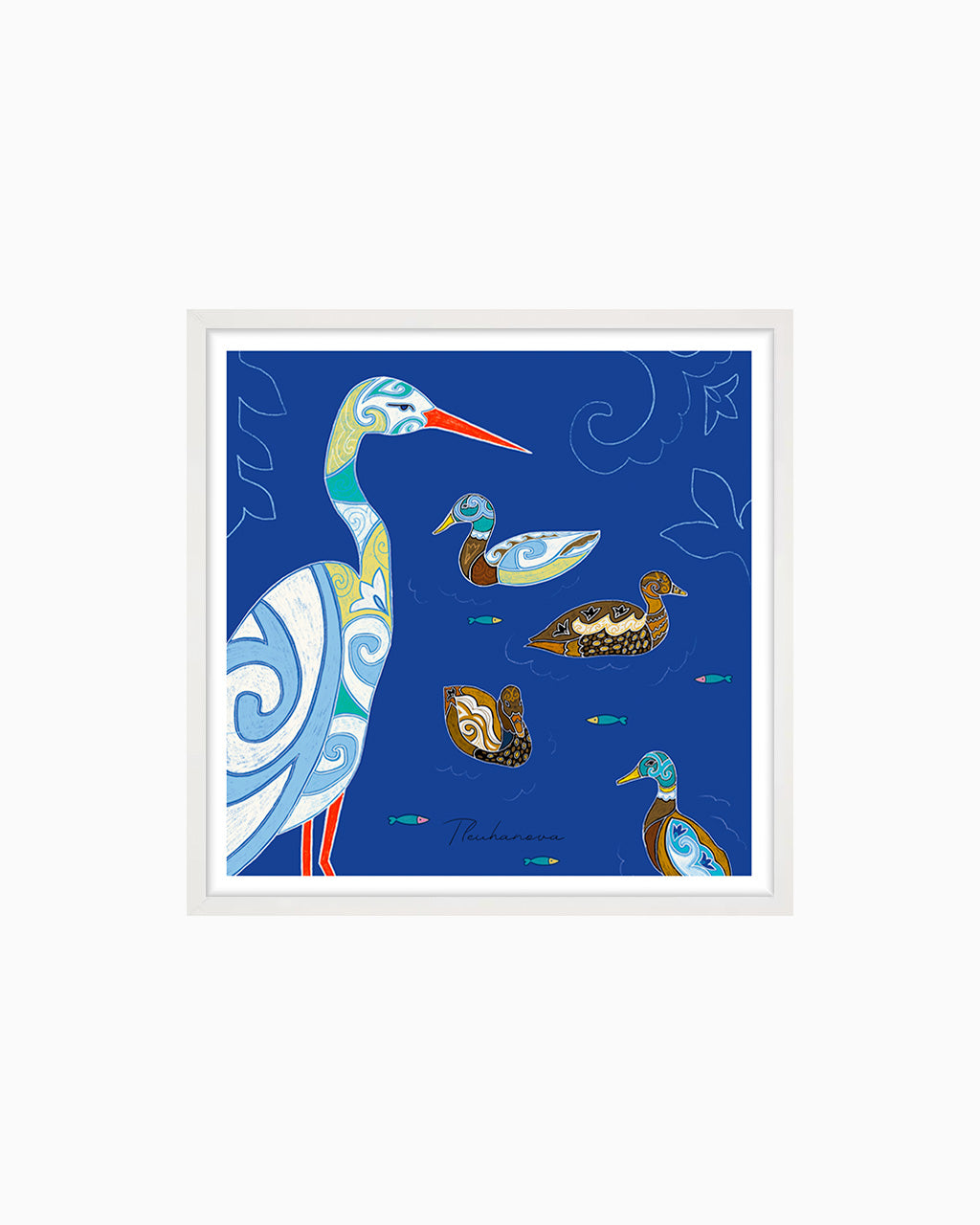 Storch und Enten